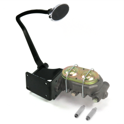 1937-39 Chevy Manual Brake Pedal Kit XT Frame Mount Disc/Drum Large Chrome Oval - Part Number: HEXPKA7812B