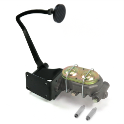 1937-1939 Chevy Manual Brake Pedal Kit VT Frame Mount Disc/Drum 3" Black Billet - Part Number: HEXPKA7812C