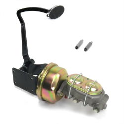 1940-1948 Chevy 7” Single Power Brake Pedal Kit XT Drum/Drum Large Chrome Oval - Part Number: HEXPKA78158