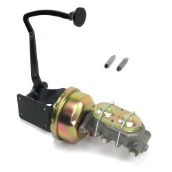 1940-1948 Chevy 7” Single Power Brake Pedal Kit VT Drum/Drum 3" Black Billet Pad - Part Number: HEXPKA78159