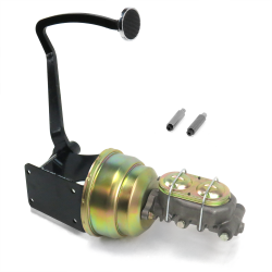 1940-1948 Chevy 7” Dual Power Brake Pedal Kit RT Drum/Drum 3" Chrome Pad - Part Number: HEXPKA7815D