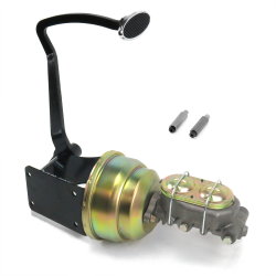 1940-1948 Chevy 7” Dual Power Brake Pedal Kit VT Drum/Drum Small Chrome Oval Pad - Part Number: HEXPKA7815E