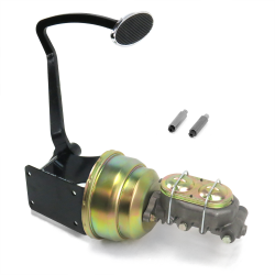 1940-1948 Chevy 7” Dual Power Brake Pedal Kit XT Drum/Drum Large Chrome Oval Pad - Part Number: HEXPKA7815F