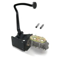 1940-1948 Chevy Manual Brake Pedal Kit RT Frame Mount Disc/Drum 3" Chrome Pad - Part Number: HEXPKA78172