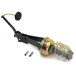 1949-1954 Chevy Car 8” Single Power Brake Pedal Kit ST Drum/Drum 3" Rubber Pad - Part Number: HEXPKA79227