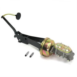 1949-1954 Chevy Car 8” Single Power Brake Pedal Kit VT Drum/Drum 3" Black Billet - Part Number: HEXPKA7922B