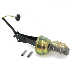 1949-1954 Chevy Car 8” Dual Power Brake Pedal Kit RT Drum/Drum 3" Chrome Pad - Part Number: HEXPKA7922F