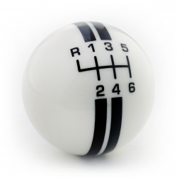 American Shifter 269535 Shift Knob White 6 Speed Shift Pattern - Dots 20 Ivory with M16 x 1.5 Insert 