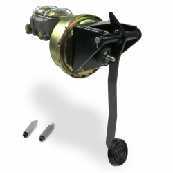 Universal 9” Single Power Brake Pedal Kit ST Under Dash Disc/Disc 3" Rubber Pad - Part Number: HEXPKA7829A