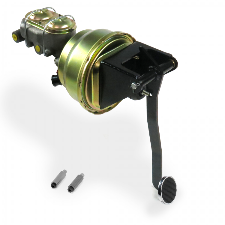 thumbnail image 2 of Gearhead Chrome 7" Power Booster Flat Top Master Cylinder Kit – Disc/Drum, Underdash Pedal Bracket Included 2 of 2