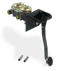 Universal Manual Brake Pedal Kit RT Under Dash Mount Disc/Drum 3" Chrome Pad - Part Number: HEXPKA7828D
