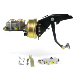 1953-1956 Ford Truck 9” Power Brake Pedal Kit VT ADJ Disc/Disc Small Chrome Oval - Part Number: HEXPKA791D5