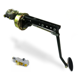 Universal 9” Power Brake Pedal Kit XT Adjustable Disc/Disc Large Chrome Oval Pad - Part Number: HEXPKA78EBE