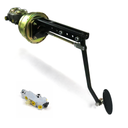 Universal 8” Dual Power Brake Pedal Kit VT Adjustable Disc/Drum Small Black Oval - Part Number: HEXPKA78E7A