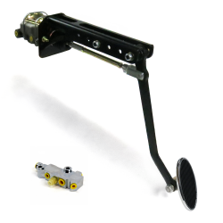 Universal Manual Brake Pedal Kit XT Adjustable Disc/Disc Large Chrome Oval Pad - Part Number: HEXPKA78EA9