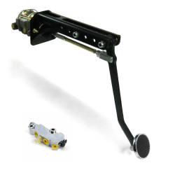 Universal Manual Brake Pedal Kit RT Adjustable Mount Disc/Drum 3" Chrome Pad - Part Number: HEXPKA78EAE