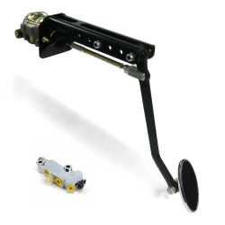 Universal Manual Brake Pedal Kit XT Adjustable Disc/Drum Large Chrome Oval Pad - Part Number: HEXPKA78EB0