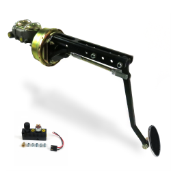 Universal Adjustable 9” Power Brake Pedal Kit XT Disc/Disc Large Chrome Oval Pad - Part Number: HEXPKA78F19