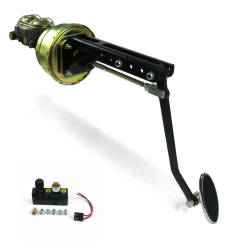 Universal ADJ 8” Dual Power Brake Pedal Kit VT Disc/Disc Small Chrome Oval Pad - Part Number: HEXPKA78EFC