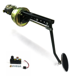 Universal ADJ 8” Dual Power Brake Pedal Kit XT Disc/Disc Large Chrome Oval Pad - Part Number: HEXPKA78EFD