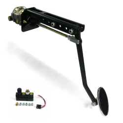 Universal Adjustable Manual Brake Pedal Kit XT Disc/Drum Large Chrome Oval Pad - Part Number: HEXPKA78F0B