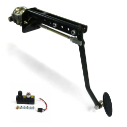 Universal Adjustable Manual Brake Pedal Kit VT Disc/Drum Small Black Oval Pad - Part Number: HEXPKA78F0D