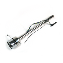 30" SS Polished Roadster Steering Column ~ Floor Shift with 9 Hole Wheel Adapter - Part Number: HEX7AD3A