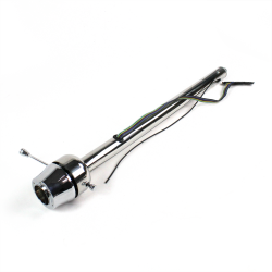 30" SS Polished Roadster Steering Column ~ Floor Shift with 6 Hole Wheel Adapter - Part Number: HEX7AD32