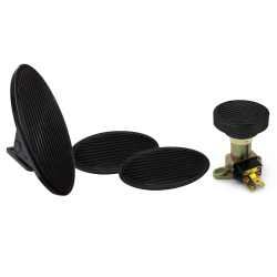 Oval Floor Mount Gas Pedal, Sm Oval Brake/Clutch/Dimmer Pad ~  Black Billet - Part Number: ASC7AD5D