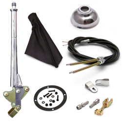 16” Trans Mnt E-Brake Handle~Black Boot, Cap, Blk Ring, Cable Kit, GM Clevis’ - Part Number: ASC7AE0F