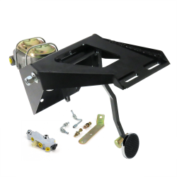 1955-1959 Chevy Truck Manual Brake Pedal Kit RT Disc/Drum 3" Chrome Pad - Part Number: HEXPKA79022