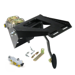 1955-1959 Chevy Truck Manual Brake Pedal Kit VT Disc/Drum Small Black Oval Pad - Part Number: HEXPKA79026