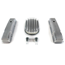SBC 12” Deep Oval/Short Finned Engine Dress Up kit~Holes No Breathers - Part Number: VPA7AC38