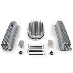 SBC 12” Deep Oval/Tall Center Bolt Engine Dress Up kit~w/ Breathers (No PCV) - Part Number: VPA7AC3A
