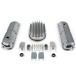 SBF 12” Deep Oval/Finned Engine Dress Up kit~w/ Breathers (No PCV) 289-351 - Part Number: VPA7AC3B