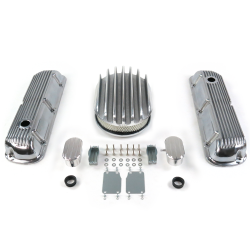 SBF 12” Deep Oval/Finned Engine Dress Up kit~w/ Breathers (PCV) 289-351 - Part Number: VPA7AC41