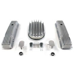 SBC 12” Deep Oval/Short Finned Engine Dress Up kit~w/ Breathers (PCV) - Part Number: VPA7AC44