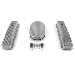 SBC 15” Full Oval/Tall Finned Engine Dress Up kit~Holes No Breathers - Part Number: VPA7AC47