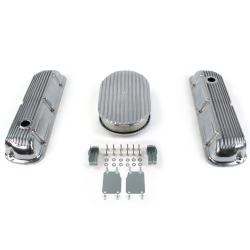 SBF 15” Full Oval/Finned Engine Dress Up kit~Holes No Breathers 289-351 - Part Number: VPA7AC49