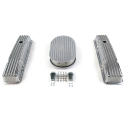 SBC 15” Full Oval/Short Finned Engine Dress Up kit~Holes No Breathers - Part Number: VPA7AC4B