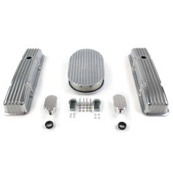 SBC 15” Full Oval/Tall Finned Engine Dress Up kit~w/ Breathers (No PCV) - Part Number: VPA7AC4C