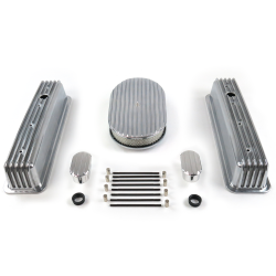 SBC 15” Full Oval/Tall Center Bolt Engine Dress Up kit~w/ Breathers (No PCV) - Part Number: VPA7AC4D