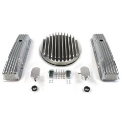 SBC 14 Deep Round/Short Finned Engine Dress Up kit~w/ Breathers (PCV) - Part Number: VPA7AC86