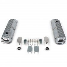 Vintage Finned Valve Covers w/ Breathers (No PCV)~Small Block Ford 289-351 - Part Number: VPA7AC08