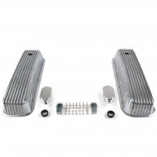 Vintage Finned Valve Covers w/ Breathers (No PCV)~Big Block Chevy - Part Number: VPA7AC09