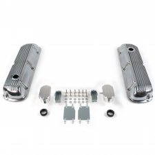 Vintage Finned Valve Covers w/ Breathers (PCV)~Small Block Ford 289-351 - Part Number: VPA7AC0D