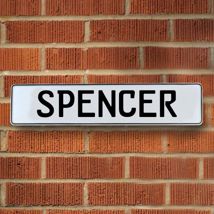 Vintage Parts 334834 Black Spencer White Street Sign Mancave Wall Art 