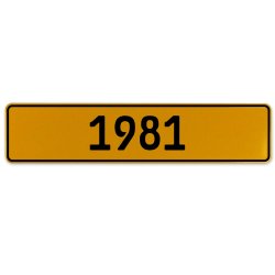 1981 Year  - Yellow Aluminum Street Sign Mancave Euro Plate Name Door Sign Wall - Part Number: VPAX10F