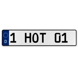 1 HOT 01  - White Aluminum Street Sign Mancave Euro Plate Name Door Sign Wall - Part Number: VPAX28EF