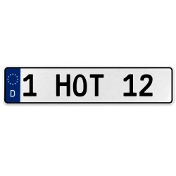 1 HOT 12  - White Aluminum Street Sign Mancave Euro Plate Name Door Sign Wall - Part Number: VPAX28FA